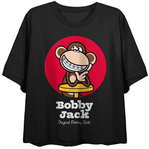 �A�j���L�����N�^�[ ���f�B�[�X �g�b�v�X T�V���c �����N Licensed Character Juniors' Bobby Jack Smiling Monkey Short Sleeve Tee Black �u���b�N