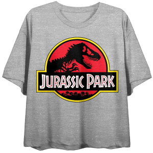 �A�j���L�����N�^�[ ���f�B�[�X �g�b�v�X T�V���c ���S Licensed Character Juniors' Jurassic Park Logo Short Sleeve Tee Gray �O���[
