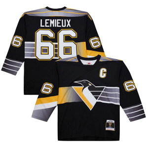 �~�b�`�F��&�l�X �����Y �g�b�v�X T�V���c �W���[�W�[ Mitchell & Ness Men's Mario Lemieux Black Pittsburgh Penguins 1996-97 Power Play Jersey Png Black �u���b�N