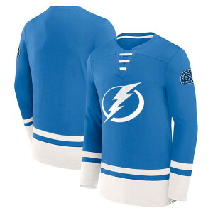 �t�@�i�e�B�N�X �����Y �g�b�v�X T�V���c ���[�X Men's Fanatics Blue Tampa Bay Lightning Lace-Up High Point Long Sleeve T-Shirt Lgh Blue �u���[