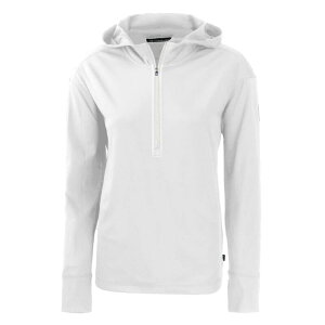 yz Jb^[AhobN fB[X WPbgEu] AE^[ Cutter & Buck Daybreak Eco Recycled Womens Half Zip Hoodie White