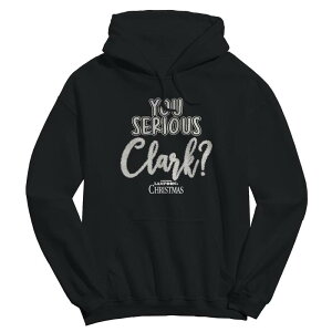 �A�j���L�����N�^�[ �����Y �g�b�v�X T�V���c �p�[�J�[ �O���t�B�b�N Licensed Character Men's You Serious Clark White Nationalampoon's Christmas Vacation Graphic Hoodie Black �u���b�N
