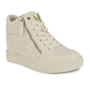 iCEFXg fB[X V[Y Xj[J[ Nine Westons Women's High Top Wedge Sneakers Ivory Lace Multi AC{[