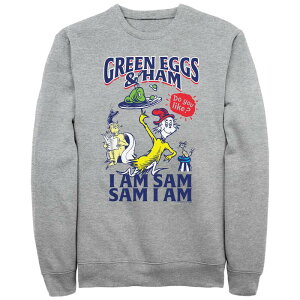 �A�j���L�����N�^�[ �����Y �g�b�v�X T�V���c �t���[�X �O���t�B�b�N Licensed Character Men's Dr. Seuss Green Eggs And Ham Do you Like Them Graphic Fleece Athletic Heather �w�U�[