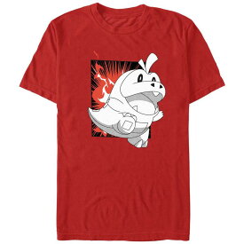 【送料無料】 ライセンス キャラクター メンズ Tシャツ トップス Men's Pokemon Fuecoco Manga Style Graphic Tee Red