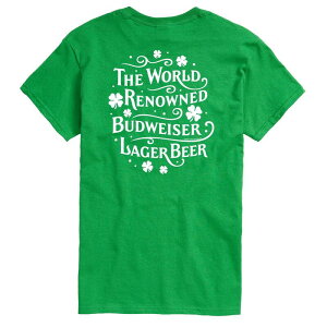�A�j���L�����N�^�[ �����Y �g�b�v�X T�V���c �O���t�B�b�N Licensed Character Men's Budweiser World Renowned Clover Graphic Tee Green �O���[��