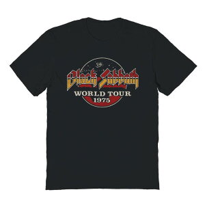 �A�j���L�����N�^�[ �����Y �g�b�v�X T�V���c �O���t�B�b�N Licensed Character Men's Black Sabbath Tour 1975 Graphic Tee Black �u���b�N