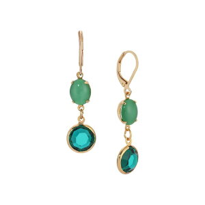1928 ���f�B�[�X �A�N�Z�T���[ �s�A�X�E�C�������O 1928 Gold Tone Green Moonstone & Channel-Set Earrings Green �O���[��