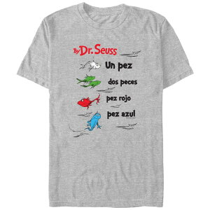 �A�j���L�����N�^�[ �����Y �g�b�v�X T�V���c �O���t�B�b�N Licensed Character Men's Dr. Seuss Un Pez Dos Peces Pez Rojo Pez Azul Graphic Tee Athletic Heather �w�U�[