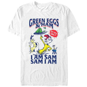 �A�j���L�����N�^�[ �����Y �g�b�v�X T�V���c �O���t�B�b�N Licensed Character Men's Dr. Seuss Green Eggs And Ham Do you Like Them Graphic Tee White �z���C�g