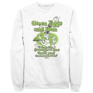 �A�j���L�����N�^�[ �����Y �g�b�v�X T�V���c �t���[�X �O���t�B�b�N Licensed Character Men's Dr. Seuss I Do So Like Green Eggs And Ham Graphic Fleece White �z���C�g