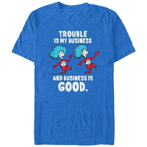 �A�j���L�����N�^�[ �����Y �g�b�v�X T�V���c �O���t�B�b�N Licensed Character Men's Dr. Seuss Trouble Is My Business Graphic Tee Royal Heather �w�U�[