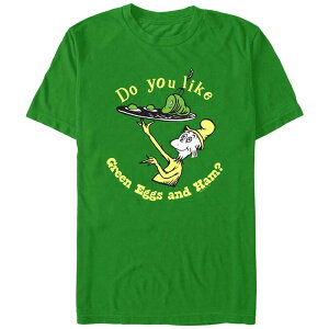 �A�j���L�����N�^�[ �����Y �g�b�v�X T�V���c �O���t�B�b�N Licensed Character Men's Dr. Seuss Do You Like Green Eggs And Ham Graphic Tee Kelly �O���[��