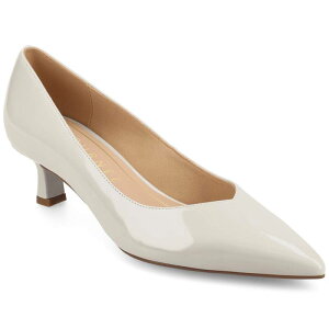 yz Wl RNV fB[X pvX V[Y Journee Collection Pammie Medium and Wide Width Women's Slip-On Kitten Heel Pumps Bone Patent
