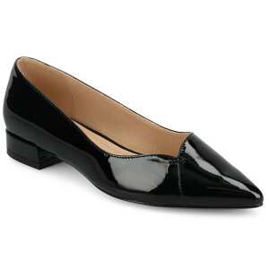yz Wl RNV fB[X T_ V[Y Journee Collection Medium and Wide Width Carmin Women's Slip-On Low Block Heel Dress Flats Patent Black
