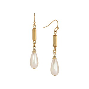 1928 ���f�B�[�X �A�N�Z�T���[ �s�A�X�E�C�������O 1928 Gold Tone Simulated Pearl Tubeadrop Earrings White �z���C�g