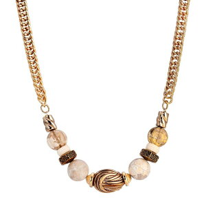 yz 1928 fB[X lbNXE`[J[Ey_ggbv ANZT[ 1928 Gold Tone Multi-Bead Necklace Beige