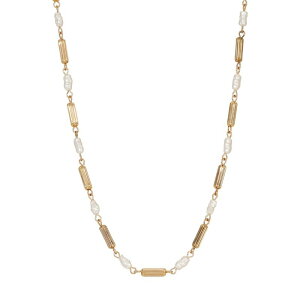 yz 1928 fB[X lbNXE`[J[Ey_ggbv ANZT[ 1928 14k Gold Dipped Tube Simulated Pearl Adjustable Necklace White