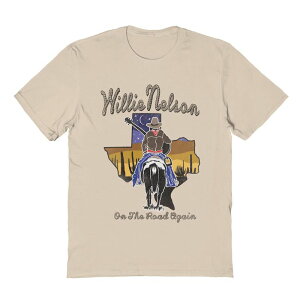 �A�j���L�����N�^�[ �����Y �g�b�v�X T�V���c �O���t�B�b�N Licensed Character Men's Willie Nelson The Road Again Graphic Tee Sand �T���h