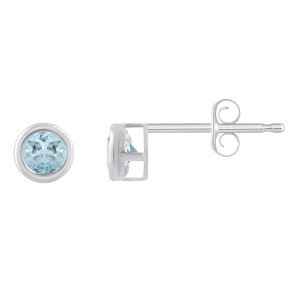 yz Celebration Gems fB[X sAXECO ANZT[ Celebration Gems Sterling Silver 3 mm Round Gemstone Stud Earrings Aquamarine