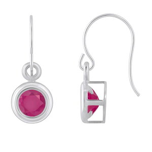 yz Celebration Gems fB[X sAXECO ANZT[ Celebration Gems Sterling Silver 4 mm Round Gemstone Drop Earrings Ruby