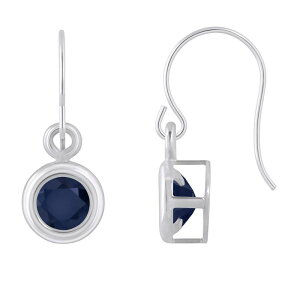 yz Celebration Gems fB[X sAXECO ANZT[ Celebration Gems Sterling Silver 4 mm Round Gemstone Drop Earrings Sapphire