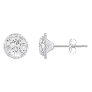 yz Celebration Gems fB[X sAXECO ANZT[ Celebration Gems 10k White Gold 5 mm Round Gemstone Martini Rope Stud Earrings White Topaz