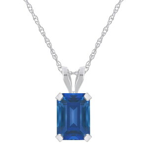 yz Celebration Gems fB[X lbNXE`[J[Ey_ggbv ANZT[ Celebration Gems 10k Gold Emerald-Cut Lab-Created Sapphire Pendant Necklace 10k White Gold