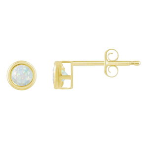 yz Celebration Gems fB[X sAXECO ANZT[ Celebration Gems 10k Gold 3 mm Round Lab-Created Opal Stud Earrings 10k Gold