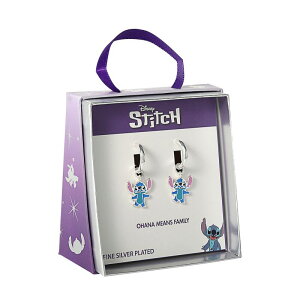 yz fBYj[ fB[X sAXECO ANZT[ Disney's Lilo & Stitch Silver Plated Hoop Earrings Silver Tone