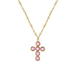1928 fB[X ANZT[ lbNXE`[J[Ey_ggbv [X 1928 Gold Tone Pink Crystal Cross Pendant Necklace Pink sN