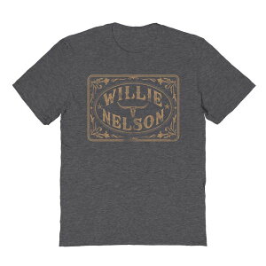 �A�j���L�����N�^�[ �����Y �g�b�v�X T�V���c �O���t�B�b�N Licensed Character Men's Willie Nelson Western Badge Graphic Tee Dark Heather �w�U�[
