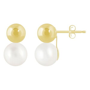 yz Celebration Gems fB[X sAXECO ANZT[ Celebration Gems 10k Gold 6 mm Double Sphere Gemstone Drop Earrings Freshwater Pearl