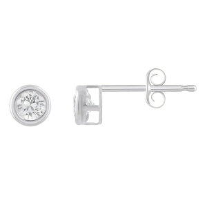 yz Celebration Gems fB[X sAXECO ANZT[ Celebration Gems 10k White Gold 3 mm Round Gemstone Stud Earrings White Topaz
