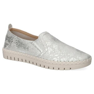 yz C[W[Xg[g fB[X T_ V[Y Easy Street Fresh Women's Slip-On Sneakers Silver Gray Snake