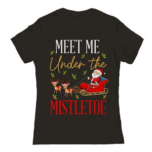 �A���u�����f�b�h ���f�B�[�X �g�b�v�X T�V���c �O���t�B�b�N Unbranded Junior's Christmas Mistletoe Graphic Tee Black �u���b�N