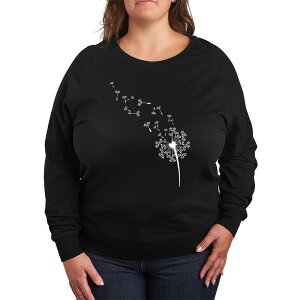 �A�j���L�����N�^�[ ���f�B�[�X �g�b�v�X T�V���c �v���X�T�C�Y �p�C�� Licensed Character Plusize Dandelion Seeds French Terry Long Sleeve Tee Black �u���b�N