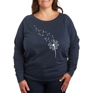 �A�j���L�����N�^�[ ���f�B�[�X �g�b�v�X T�V���c �v���X�T�C�Y �p�C�� Licensed Character Plusize Dandelion Seeds French Terry Long Sleeve Tee Heather Blue �w�U�[