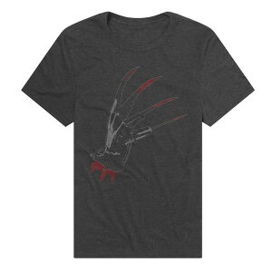 �A�j���L�����N�^�[ �����Y �g�b�v�X T�V���c �O���t�B�b�N Licensed Character Men's A Nightmare on Elm Street Freddy Krueger's Glove Graphic Tee Charcoal �`���R�[��