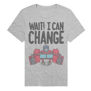 �A�j���L�����N�^�[ �����Y �g�b�v�X T�V���c �O���t�B�b�N Licensed Character Men's Transformers Wait! I Can Change Graphic Tee Athletic Heather �w�U�[