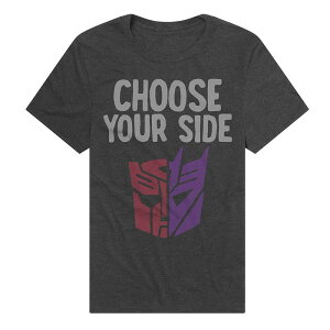 �A�j���L�����N�^�[ �����Y �g�b�v�X T�V���c Licensed Character Men's Transformers Choose Your Side T-Shirt Charcoal �`���R�[��