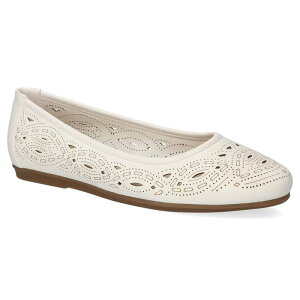 �C�[�W�[�X�g���[�g ���f�B�[�X �V���[�Y �T���_�� Easy Street Jackie Women's Ballet Comfort Flats White �z���C�g