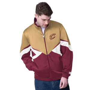 yz X^[^[ Y WPbgEu] AE^[ Men's Starter Wine Cleveland Cavaliers Rush Applique Full-Zip Track Jacket Cav Multi