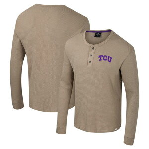 �R���V�A�� �����Y �g�b�v�X T�V���c Men's Colosseum Tan TCU Horned Frogs Great Outdoors Henley Long Sleeve Shirtcu Multi �}���`�J���[