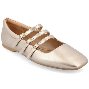 �W�����l �R���N�V���� ���f�B�[�X �V���[�Y �T���_�� Journee Collection Darlin Women's Tru Comfort Foamulti Strap Square Toe Flats Gold �S�[���h