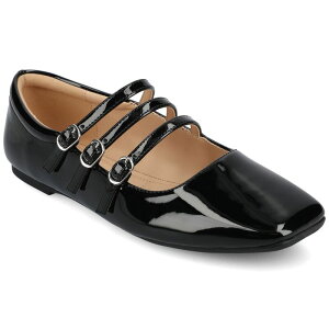 �W�����l �R���N�V���� ���f�B�[�X �V���[�Y �T���_�� Journee Collection Darlin Women's Tru Comfort Foamulti Strap Square Toe Flats Patent Black �u���b�N