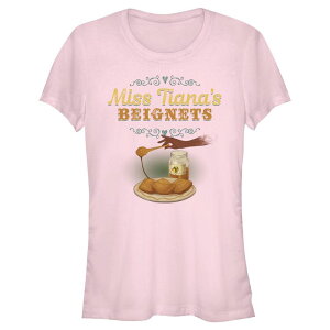 �f�B�Y�j�[ ���f�B�[�X �g�b�v�X T�V���c �O���t�B�b�N Disney's The Princess And The Frog Miss Tiana's Beignets Juniors' Fitted Graphic Tee Light Pink �s���N