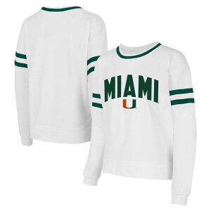 �A���u�����f�b�h ���f�B�[�X �g�b�v�X T�V���c �p�C�� Unbranded Women's Conceptsport White Miami Hurricanes Borough French Terry Arch Over Long Sleeve T-Shirt Mia White �z���C�g