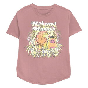 �f�B�Y�j�[ ���f�B�[�X �g�b�v�X T�V���c �����b�N�X�t�B�b�g �O���t�B�b�N Disney's The Lion King Simba Pumbaa & Timon Hakuna Matata Jungle Crewomen's Relaxed Fit Graphic Tee Mauve