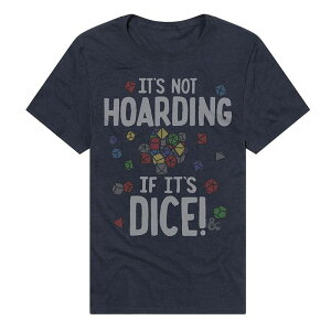 �A�j���L�����N�^�[ �����Y �g�b�v�X T�V���c Licensed Character Men's Dungeons & Dragons It's Not Hoarding If It's Dice T-Shirt Navy �l�C�r�[